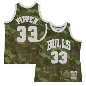 Fantastico Elegante Scottie Pippen Chicago Bulls Hardwood Classics 1997/98 Ghost Green Swingman Jersey Camo