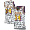 Comodo Shaquille O'Neal Los Angeles Lakers Women's 1996 Doodle Swingman Jersey White