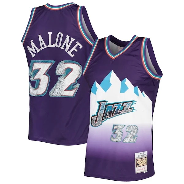 Ottimo Prestigioso Duraturo Karl Malone Utah Jazz 1996/97 Hardwood Classics NBA 75th Anniversary Diamond Swingman Jersey Purple