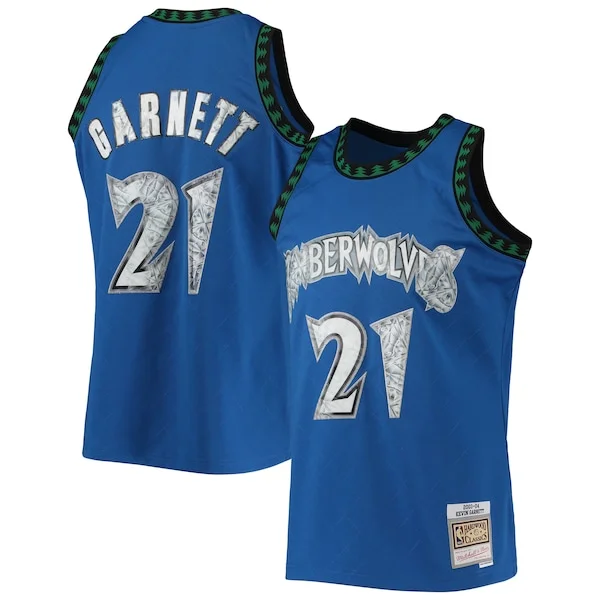 Cool Meraviglioso Duraturo Kevin Garnett Minnesota Timberwolves 2003/04 Hardwood Classics NBA 75th Anniversary Diamond Swingman Jersey Blue