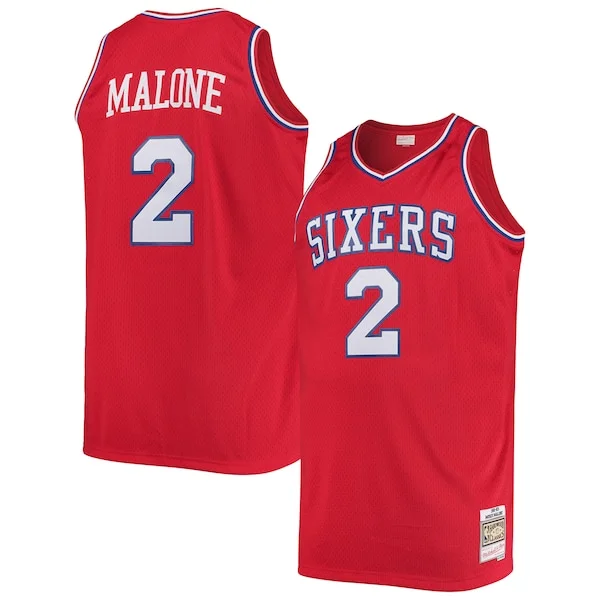 Versatile Moses Malone Philadelphia 76ers 1982/83 Big & Tall Hardwood Classics Swingman Jersey Red