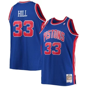 Eccezionale Attraente Accattivante Grant Hill Detroit Pistons 1995/96 Big & Tall Hardwood Classics Swingman Jersey Blue