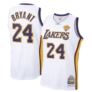 Ottimo Incantevole Moderno Men's Los Angeles Lakers Kobe Bryant White 2009 10 Hardwood Classics Authentic Jersey