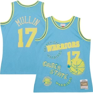 Sofisticato Ottimo Incantevole Chris Mullin Golden State Warriors 1993/94 Swingman Sidewalk Sketch Jersey Light Blue