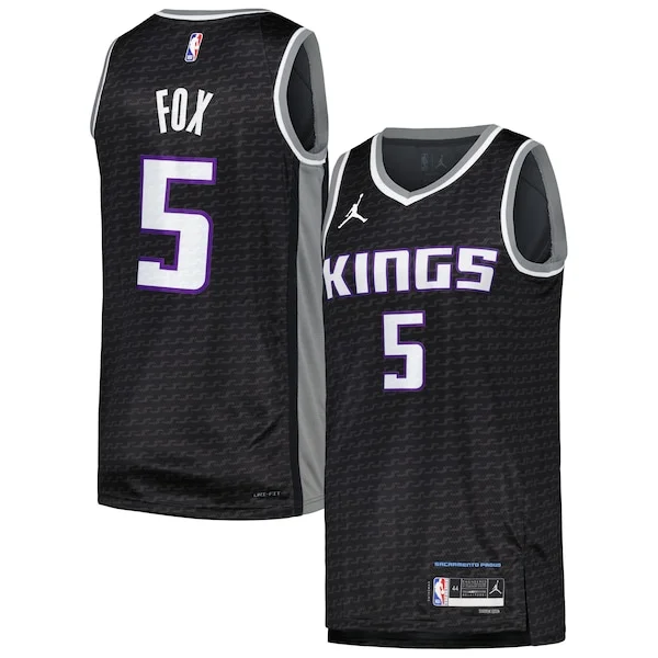 Robusto Delizioso Comodo De'Aaron Fox Sacramento Kings Jordan Brand Swingman Player Jersey Statement Edition Black