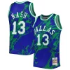 Trendy Steve Nash Dallas Mavericks 1998/99 Hardwood Classics Marble Swingman Jersey Blue