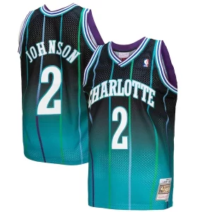 Moderno Incantevole Gorgeous Larry Johnson Charlotte Hornets 1992/93 Hardwood Classics Fadeaway Swingman Player Jersey Teal/Black