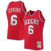 Cool Julius Erving Philadelphia 76ers 1982/83 Hardwood Classics NBA 75th Anniversary Diamond Swingman Jersey Red