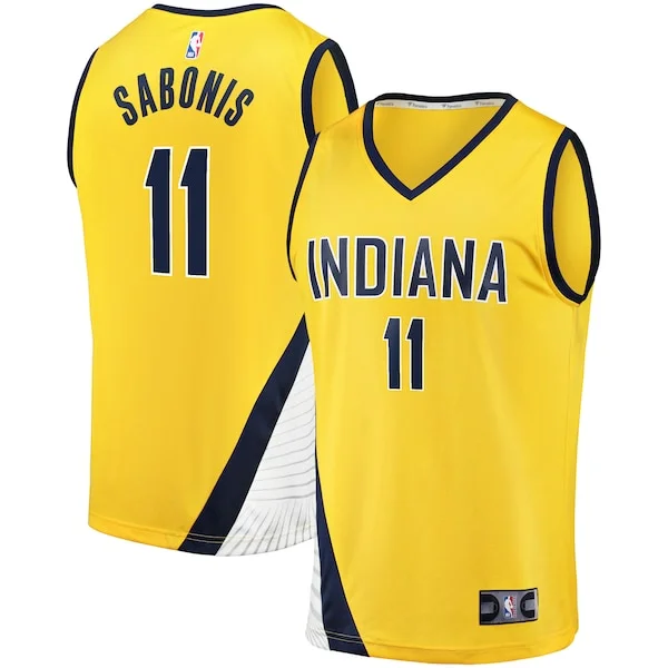 Robusto Lussuoso Raffinato Domantas Sabonis Indiana Pacers Fast Break Replica Jersey Statement Edition Gold