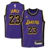 Bellissimo Sofisticato LeBron James Los Angeles Lakers Jordan Brand Preschool 2022/23 Dri FIT Replica Jersey Statement Edition Purple