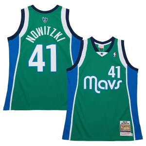 Meraviglioso Dirk Nowitzki Dallas Mavericks 2004/05 Hardwood Classics Authentic Jersey Green