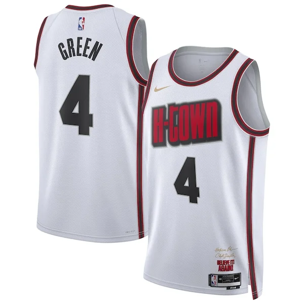 Resistente Classico Jalen Green Houston Rockets Nike Unisex 2024/25 Swingman Player Jersey City Edition White
