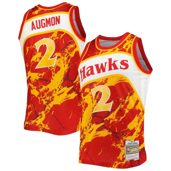Elegante Carino Stacey Augmon Atlanta Hawks 1991/92 Hardwood Classics Marble Swingman Jersey Red