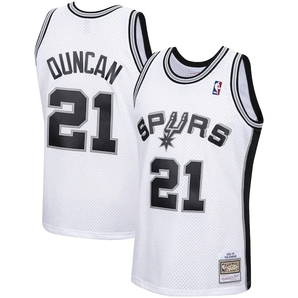 Gorgeous Meraviglioso Tim Duncan San Antonio Spurs 1998/99 Hardwood Classics Swingman Jersey White