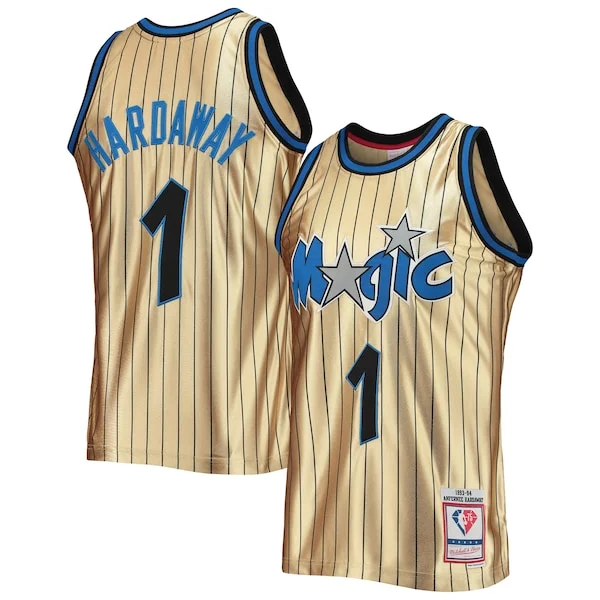 Delizioso Splendido Bellissimo Penny Hardaway Orlando Magic 75th Anniversary 1993/94 Hardwood Classics Swingman Jersey Gold