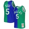 Meraviglioso Jason Kidd Dallas Mavericks Hardwood Classics 1994/95 Split Swingman Jersey Blue/Green