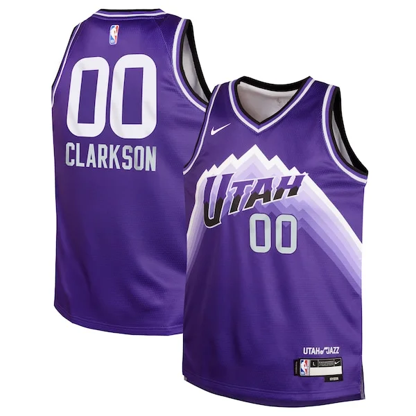 Moderno Bellissimo Sofisticato Jordan Clarkson Utah Jazz Nike Youth Swingman Replica Jersey City Edition Purple