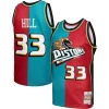 Robusto Accattivante Grant Hill Detroit Pistons Hardwood Classics 1999/00 Split Swingman Jersey Teal/Red