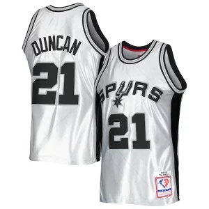 Incantevole Resistente Tim Duncan San Antonio Spurs 1998/99 Hardwood Classics 75th Anniversary Swingman Jersey Platinum