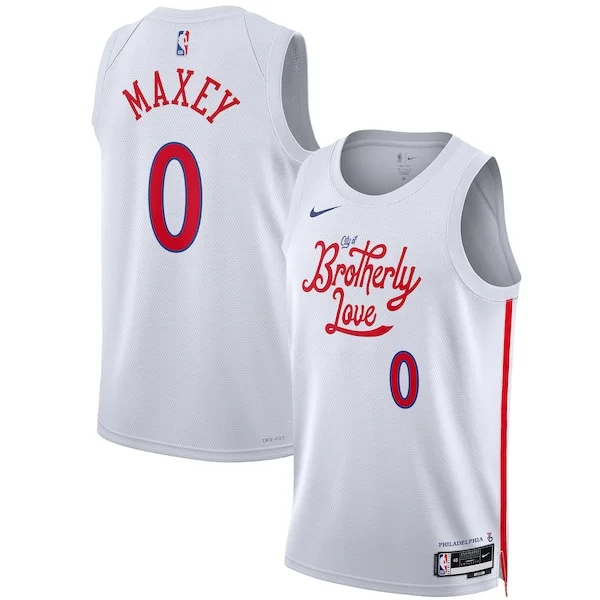 Meraviglioso Tyrese Maxey Philadelphia 76ers Nike Unisex 2022/23 Swingman Jersey City Edition White
