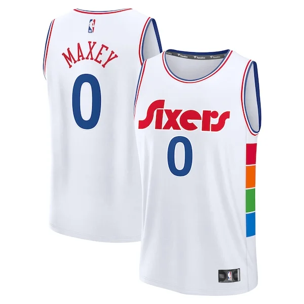 Ottimo Splendido Tyrese Maxey Philadelphia 76ers 2024/25 Fast Break Player Jersey City Edition White