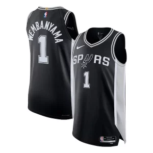 Ottimo Lussuoso Bellissimo Victor Wembanyama San Antonio Spurs Nike Authentic Jersey Icon Edition Black