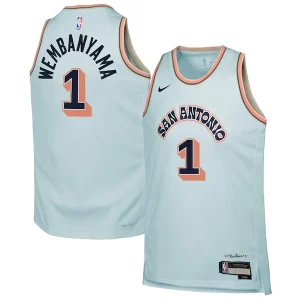 Resistente Carino Magnifico Victor Wembanyama San Antonio Spurs Nike Youth 2024/25 Swingman Player Jersey City Edition Light Blue