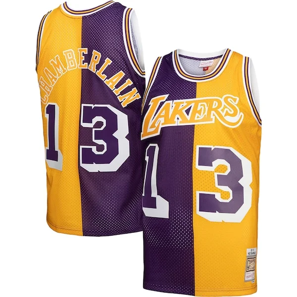 Versatile Raffinato Eccezionale Wilt Chamberlain Los Angeles Lakers Hardwood Classics 1971/72 Split Swingman Jersey Purple/Gold