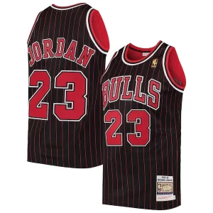 Raffinato Splendido Men's Chicago Bulls Michael Jordan Black 1996/97 Hardwood Classics Authentic Jersey