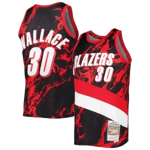 Fascinante Stupendo Ottimo Rasheed Wallace Portland Trail Blazers 1999/00 Hardwood Classics Marble Swingman Jersey Black