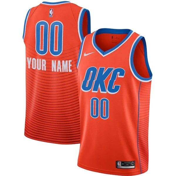 Duraturo Incantevole Oklahoma City Thunder Jordan Brand Swingman Custom Jersey Statement Edition Orange