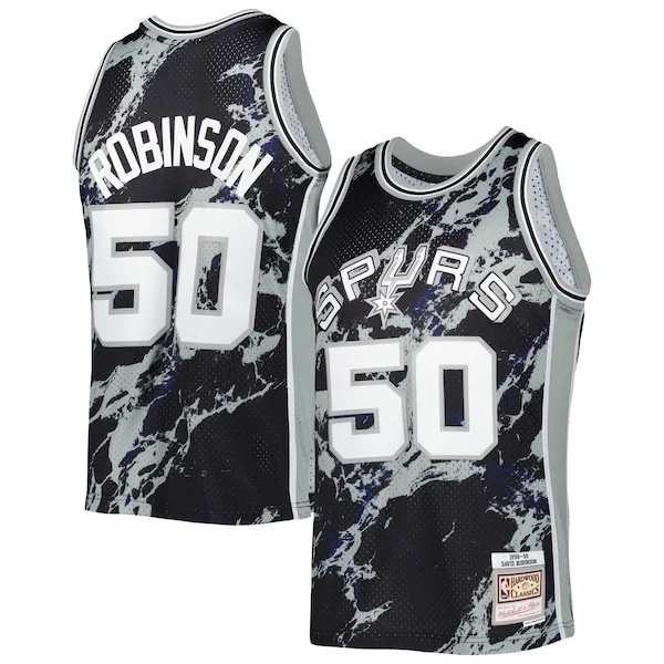 Carino Pratico David Robinson San Antonio Spurs 1998/99 Hardwood Classics Marble Swingman Jersey Black