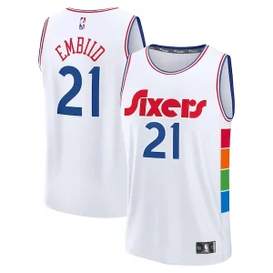 Magnifico Versatile Comodo Joel Embiid Philadelphia 76ers 2024/25 Fast Break Player Jersey City Edition White