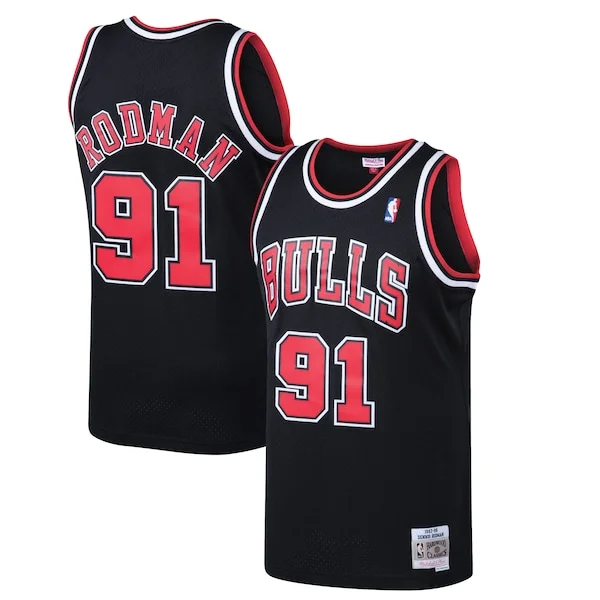Moderno Accattivante Versatile Dennis Rodman Chicago Bulls 1997/98 Hardwood Classics Swingman Jersey Black