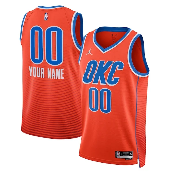Meraviglioso Eccezionale Accattivante Oklahoma City Thunder Jordan Brand Unisex 2022/23 Swingman Custom Jersey Statement Edition Orange