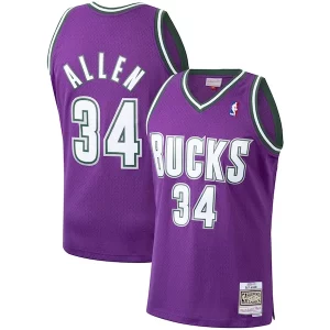 Magnifico Ottimo Ray Allen Milwaukee Bucks 2000/01 Hardwood Classics Swingman Jersey Purple