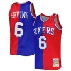 Magnifico Carino Julius Erving Philadelphia 76ers Hardwood Classics 1982/83 Split Swingman Jersey Royal/Red