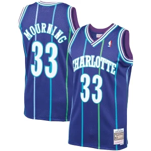 Pratico Alonzo Mourning Charlotte Hornets 1994/95 Hardwood Classics Swingman Jersey Purple