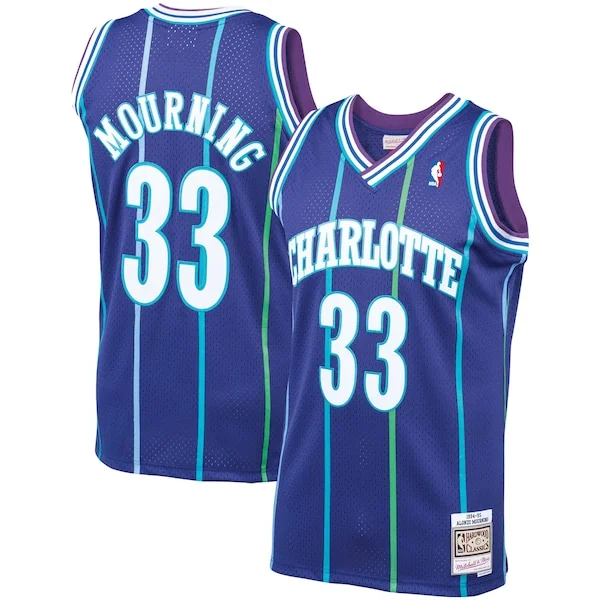 Pratico Alonzo Mourning Charlotte Hornets 1994/95 Hardwood Classics Swingman Jersey Purple
