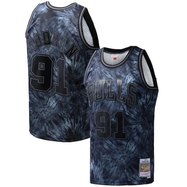 Raffinato Sofisticato Eccezionale Dennis Rodman Chicago Bulls Hardwood Classics 1995/96 Tie Dye Swingman Jersey Black