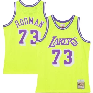 Ottimo Magnifico Duraturo Dennis Rodman Los Angeles Lakers Hardwood Classics 1998/99 Tropical Swingman Jersey Neon Yellow