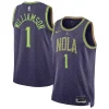 Splendido Raffinato Zion Williamson New Orleans Pelicans Nike Unisex 2024/25 Swingman Player Jersey City Edition Purple