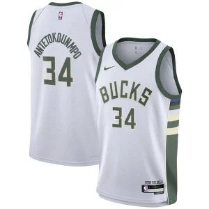 Magnifico Elegante Fascinante Giannis Antetokounmpo Milwaukee Bucks Nike Youth Swingman Jersey Association Edition White