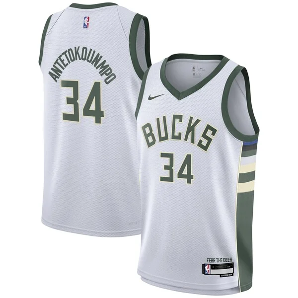 Magnifico Elegante Fascinante Giannis Antetokounmpo Milwaukee Bucks Nike Youth Swingman Jersey Association Edition White