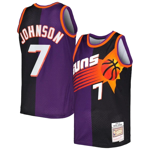 Incantevole Fascinante Kevin Johnson Phoenix Suns Hardwood Classics 1996/97 Split Swingman Jersey Purple/Black