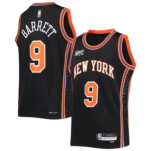 Moderno Resistente Robusto RJ Barrett New York Knicks Nike Youth 2021/22 Swingman Jersey City Edition Black