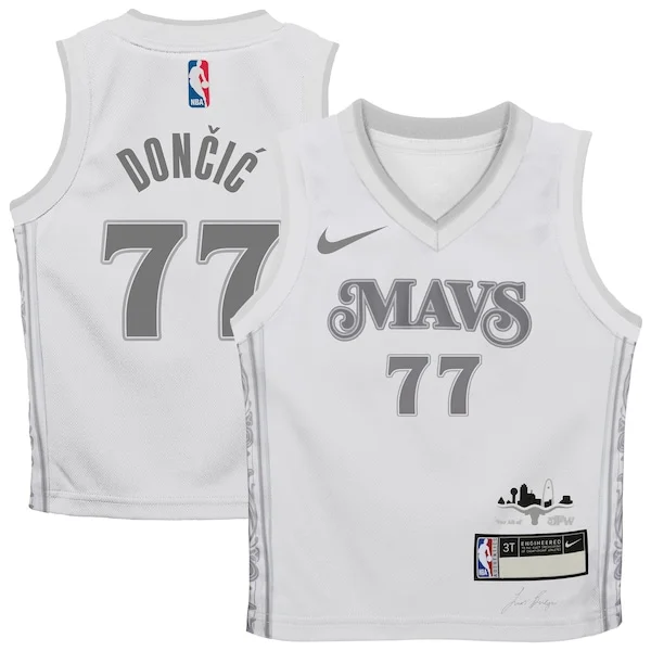 Bellissimo Pratico Cool Luka Dončić Dallas Mavericks Nike Preschool 2024/25 Swingman Player Jersey City Edition White