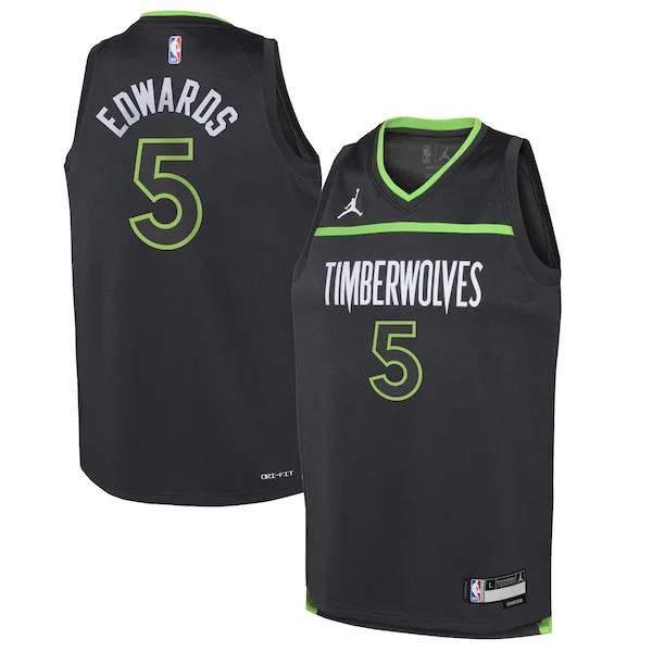 Pratico Versatile Resistente Anthony Edwards Minnesota Timberwolves Jordan Brand Youth Swingman Jersey Statement Edition Black