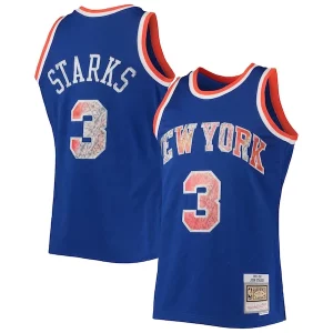 Raffinato Comodo Gorgeous John Starks New York Knicks 1991/92 Hardwood Classics NBA 75th Anniversary Diamond Swingman Jersey Blue