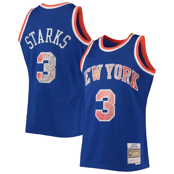 Raffinato Comodo Gorgeous John Starks New York Knicks 1991/92 Hardwood Classics NBA 75th Anniversary Diamond Swingman Jersey Blue